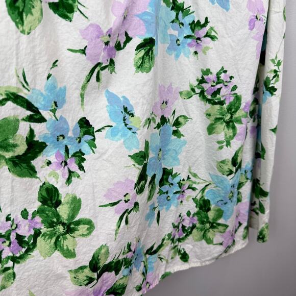 Old Navy Floral Mini Dress 2X Multi Smocked Puff Sleeve Cottagecore Boho Bloom - Picture 4 of 9